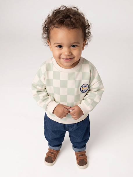 Sweat bébé garçon manches longues vert sauge - vertbaudet enfant 