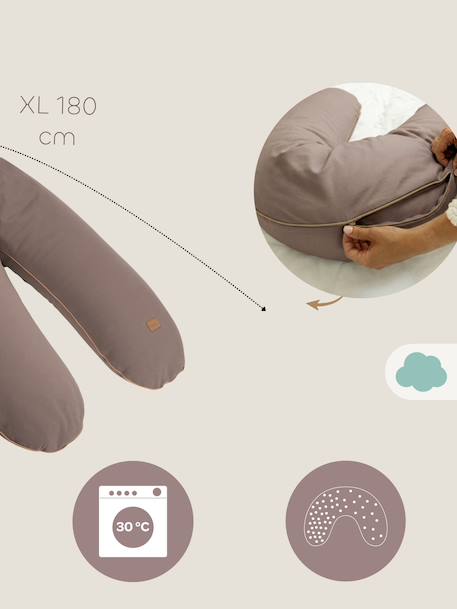 Coussin grossesse et allaitement beige+marron - vertbaudet enfant 