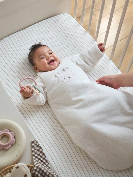 Gigoteuse velours manches amovibles` beige chiné - vertbaudet enfant 