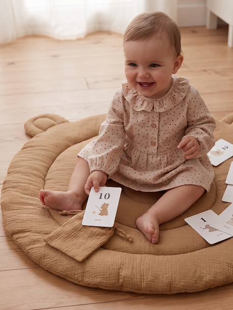 Tapis photo bébé en gaze de coton moka - vertbaudet enfant 