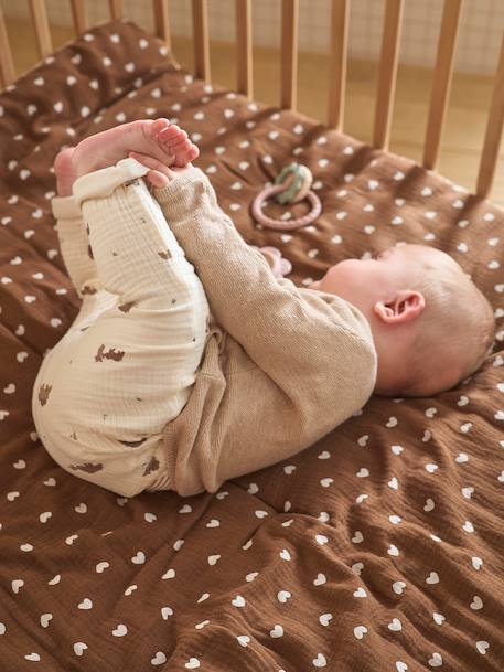Boxmatras van katoengaas chocoladebruin - vertbaudet enfant 