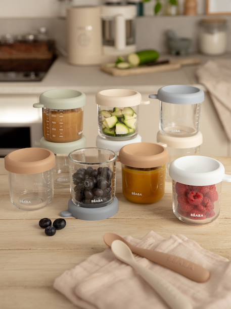 10 glazen bewaarpotjes 250 ml BEABA meerkleurig - vertbaudet enfant 