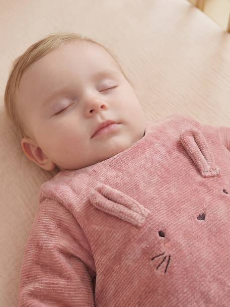 Gigoteuse bébé velours côtelé beige+vieux rose - vertbaudet enfant 