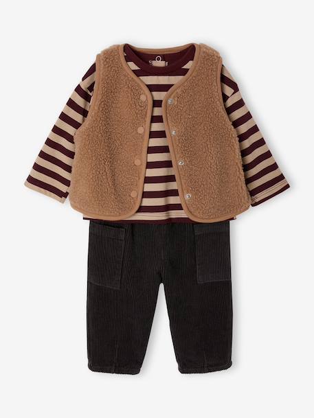 3-delige babyset jongen antraciet - vertbaudet enfant 