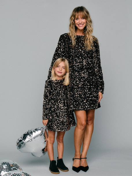 Robe courte manches longues Capsule Famille chocolat - vertbaudet enfant 