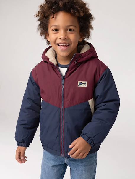 Blouson à capuche garçon bordeaux - vertbaudet enfant 