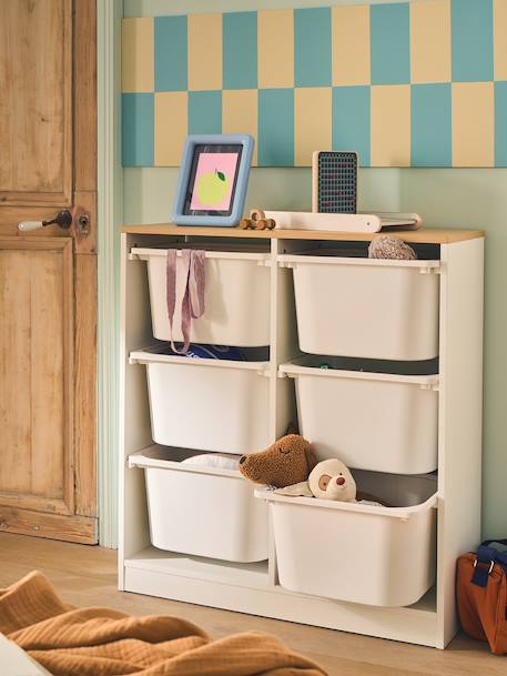 Meuble rangement vertical 6 bacs blanc - vertbaudet enfant 