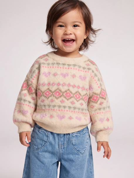 Babytrui met jacquardmotief rozen - vertbaudet enfant 
