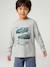 Jongens-T-shirt met ludiek patroon ecru+gemêleerd grijs+leigrijs - vertbaudet enfant 