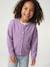Gebreid meisjesvest met lange mouwen ecru+lavendel+saliegroen - vertbaudet enfant 
