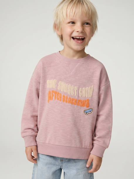 Sweat col rond garçon rose pâle - vertbaudet enfant 