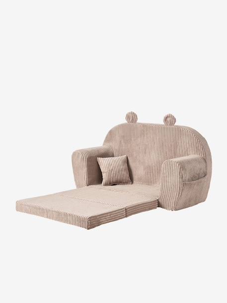 Canapé chauffeuse ours velours beige+rose - vertbaudet enfant 