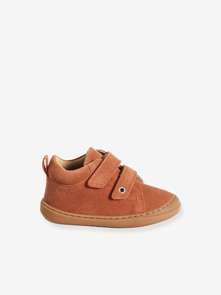 Babyslofjes van zacht leer met antislip beige+blauw+bruin+felblauw+groen+oceaanblauw+okergeel+saliegroen+veel beige+veel bruin+veel groen - vertbaudet enfant 