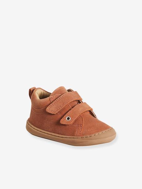 Babyslofjes van zacht leer met antislip beige+blauw+bruin+felblauw+groen+oceaanblauw+okergeel+saliegroen+veel beige+veel bruin+veel groen - vertbaudet enfant 
