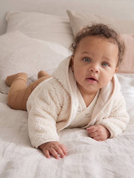 Capuchonvest voor pasgeborenen vanille - vertbaudet enfant 