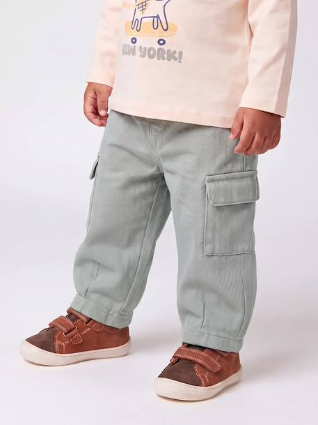 Pantalon balloon bébé garçon vert sauge - vertbaudet enfant 