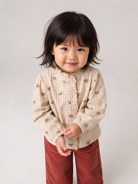Blouse bébé fille manches longues écru - vertbaudet enfant 