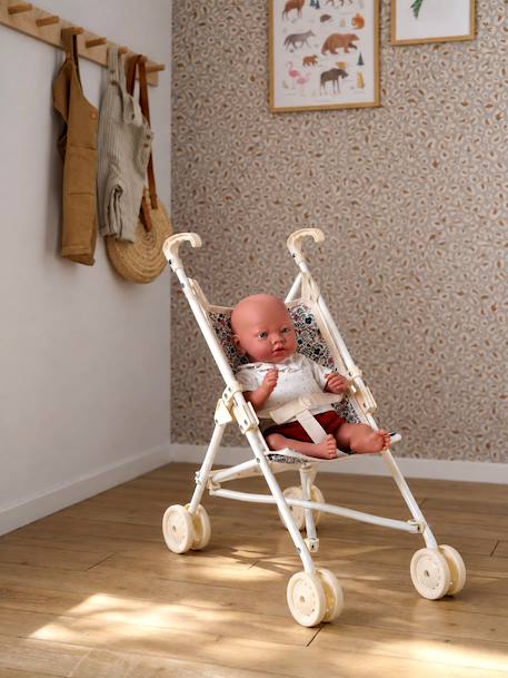 Buggy voor pop geel+groen+rozen - vertbaudet enfant 