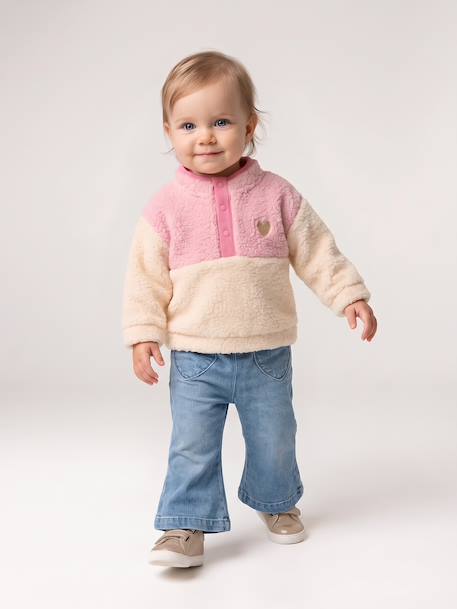 Baby meisjessweater met lange mouwen rozen - vertbaudet enfant 
