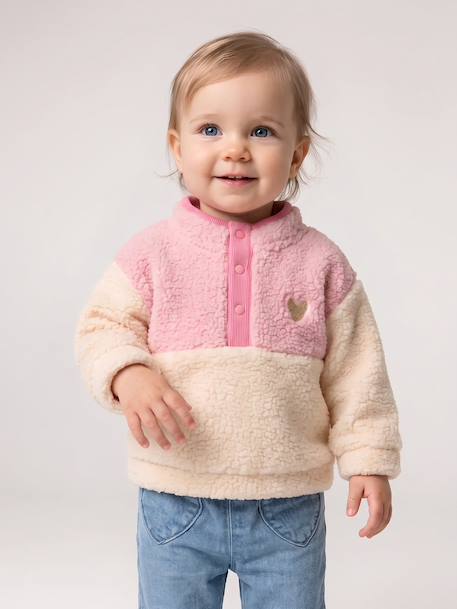 Baby meisjessweater met lange mouwen rozen - vertbaudet enfant 