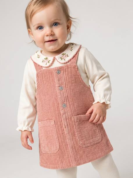 Ensemble robe t-shirt collants bébé fille blush - vertbaudet enfant 