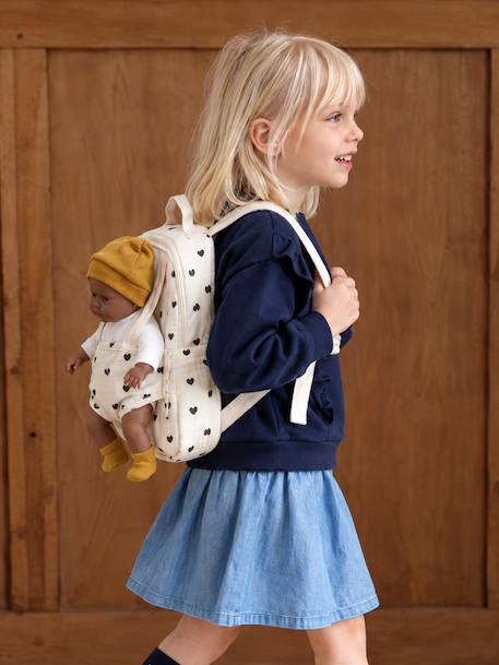 Sac à dos porte poupon jaune+noir - vertbaudet enfant 