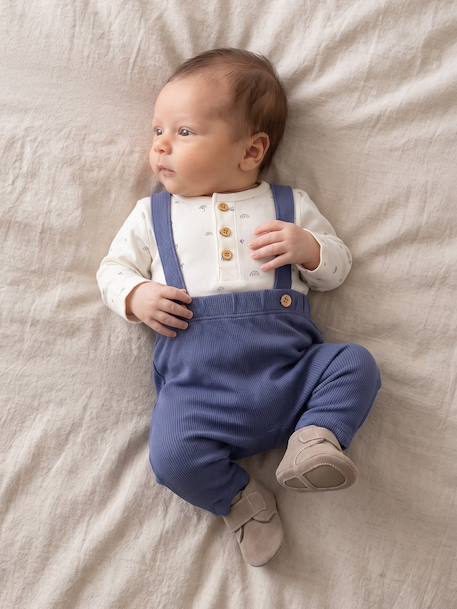 Babyset met body en broek middenblauw - vertbaudet enfant 
