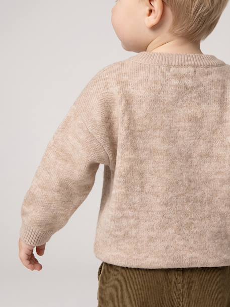 Pull bébé garçon manches longues beige chiné - vertbaudet enfant 