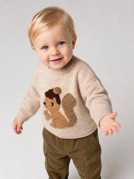 Pull bébé garçon manches longues beige chiné - vertbaudet enfant 