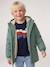 Parka garçon à capuche doublure sherpa kaki+noir+taupe+vert sauge - vertbaudet enfant 