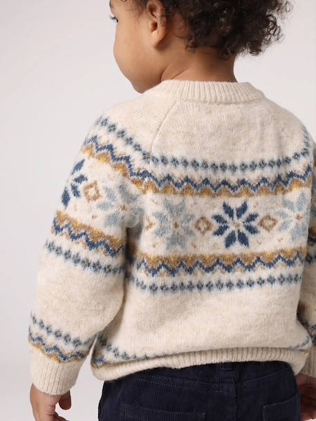Pull bébé garçon manches longues beige chiné - vertbaudet enfant 