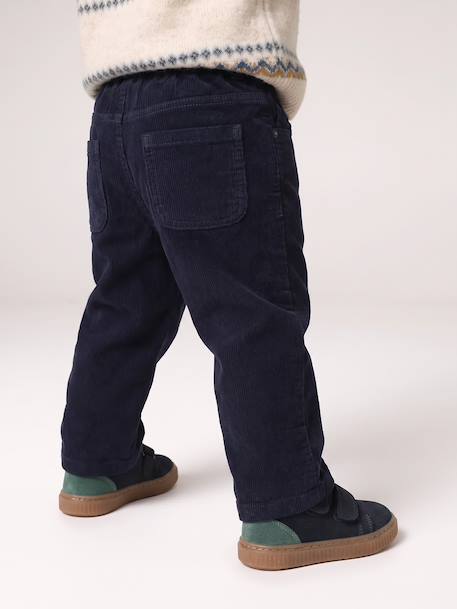 Babybroek jongen van ribfluweel kaki+marineblauw - vertbaudet enfant 