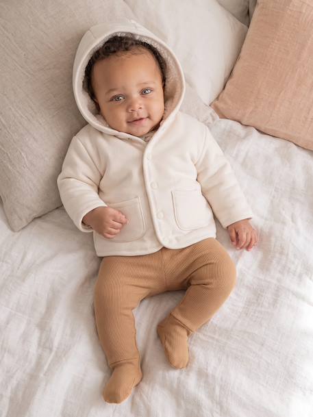 Capuchonvest voor pasgeborenen vanille - vertbaudet enfant 