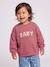 Baby sweater met bedrukte boodschap framboos+vanille - vertbaudet enfant 