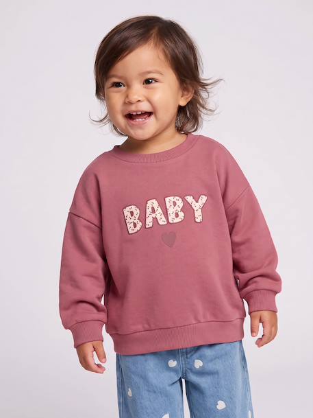 Sweat-shirt bébé fille message imprimé framboise+vanille - vertbaudet enfant 