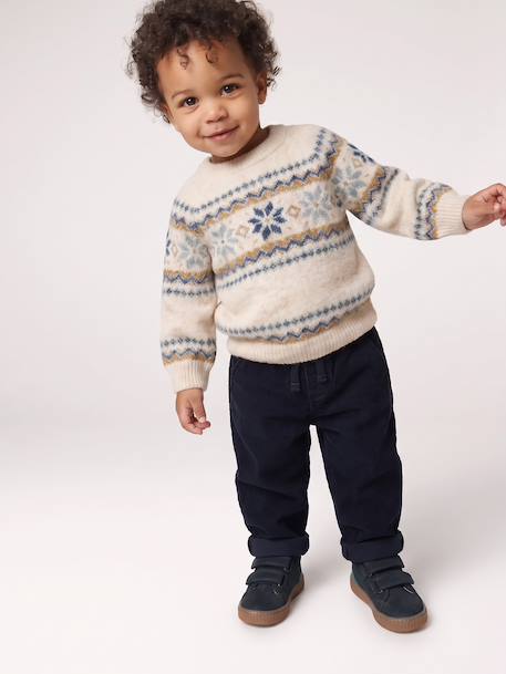 Jacquard babytrui jongen gemêleerd beige - vertbaudet enfant 