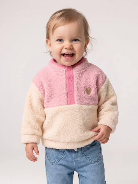 Sweat bébé fille manches longues rose - vertbaudet enfant 