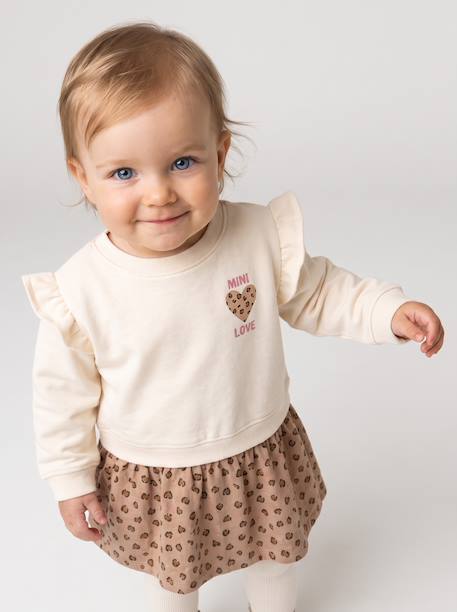 Robe bébé fille manches longues vanille - vertbaudet enfant 