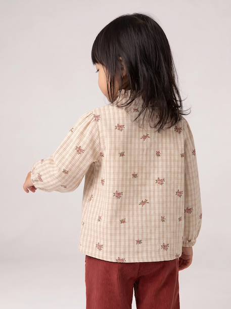 Babyblouse meisjes met lange mouwen ecru - vertbaudet enfant 