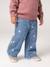 Jean large bébé fille petits coeurs brodés denim gris+stone - vertbaudet enfant 