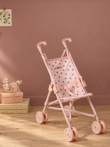 Poussette canne poupon jaune+rose+vert - vertbaudet enfant 