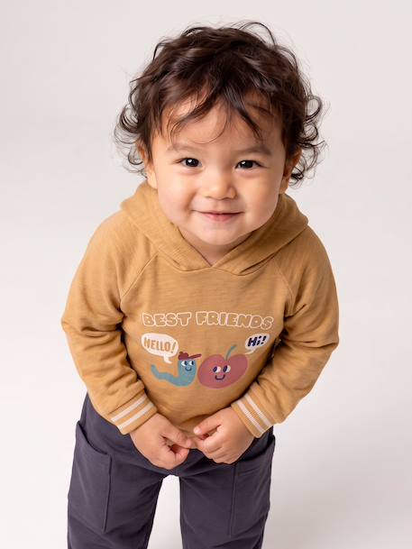T-shirt met capuchon lange mouwen okergeel - vertbaudet enfant 