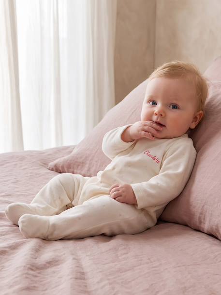 Ensemble naissance 3 pièces personnalisable beige chiné - vertbaudet enfant 