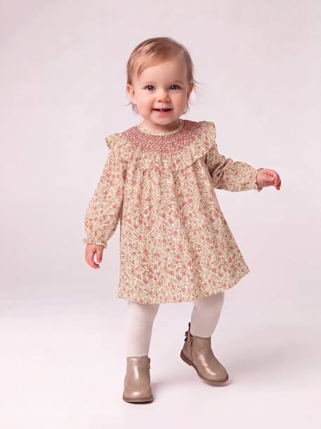Robe bébé fille manches longues écru - vertbaudet enfant 