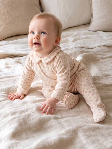 Set van 2 babymeisjespyjama's gemêleerd beige - vertbaudet enfant 