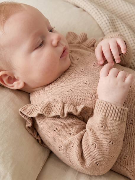 Gebreid babyboxpakje meisje gemêleerd beige - vertbaudet enfant 