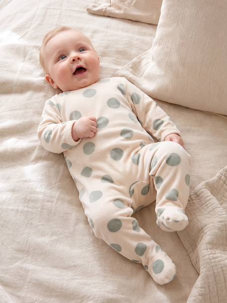 Lot de 3 dors bien bébé ouverture dos beige chiné+gris chiné+vert sauge - vertbaudet enfant 