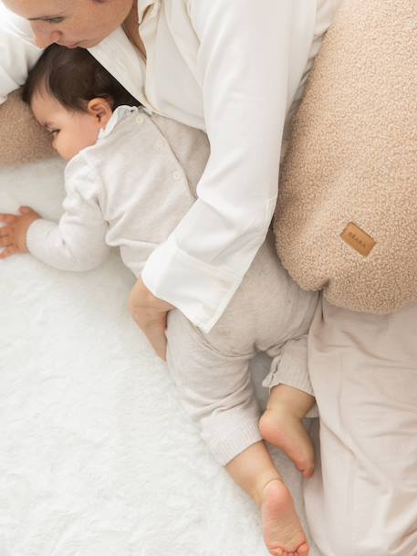Coussin de maternité et d'allaitement Big Flopsy beige+cacao+GRIS CHINE+marron imprimé+moka - vertbaudet enfant 