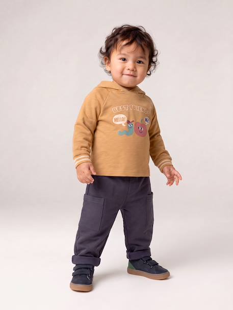 Babybroekje met fleecevoering antraciet+olijf - vertbaudet enfant 