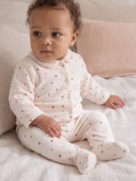 Lot de 2 pyjamas bébé fille rose poudré - vertbaudet enfant 